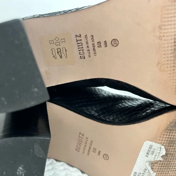 SCHUTZ - Maryana Crocodile Embossed Knee-High Block Boot Size 5 - Picture 13 of 13